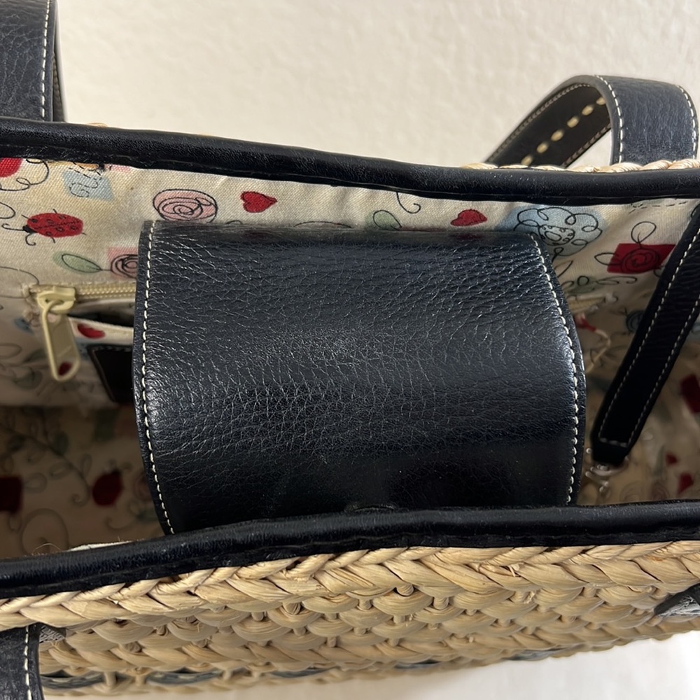 Brighton Natural Straw Tote with Black Leather Trim - Picture 9 of 16